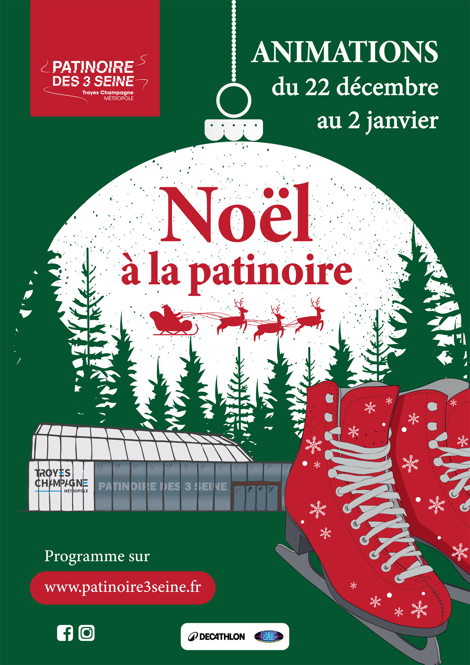 Affiche Noël à la patinoire