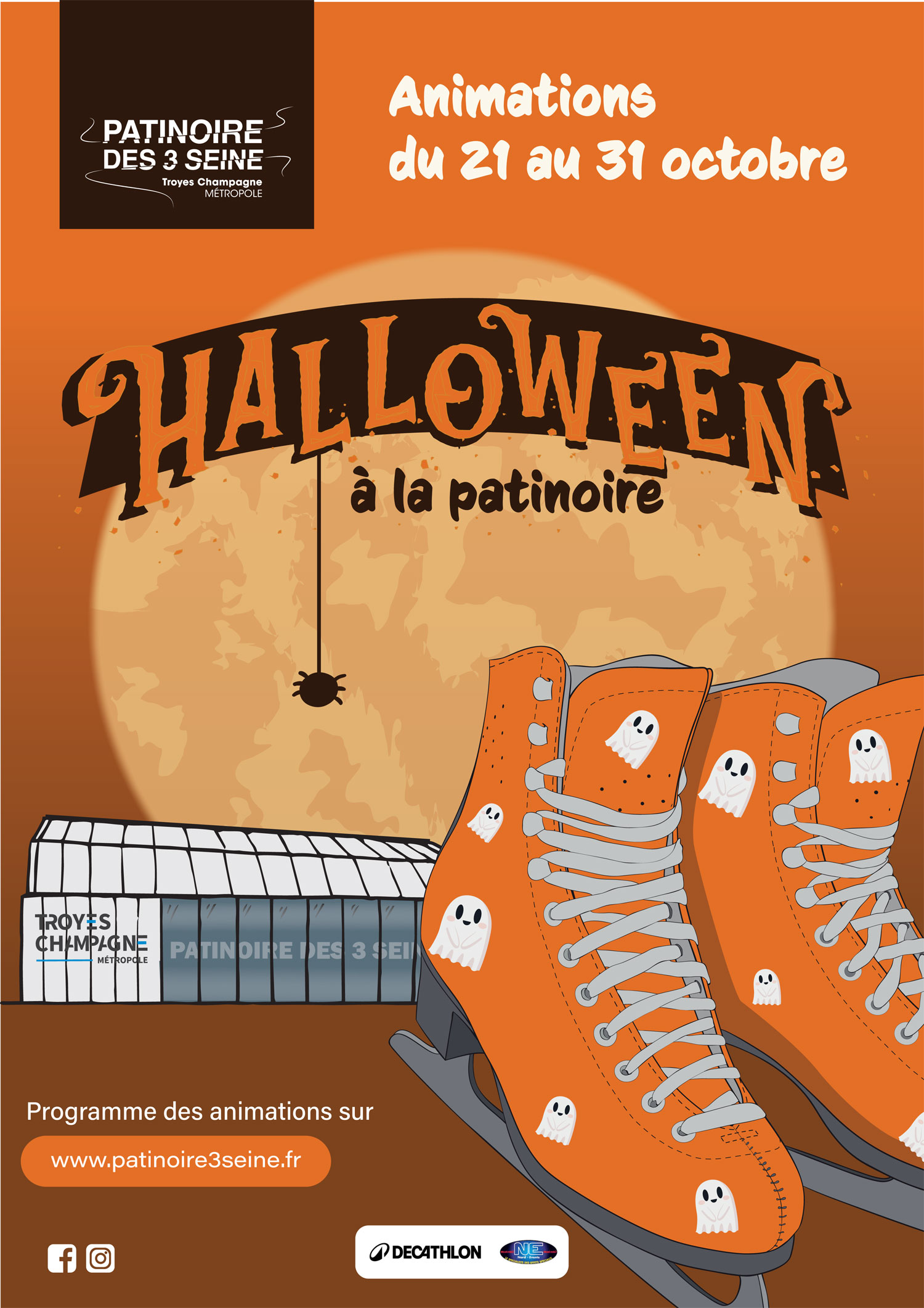 Halloween à la patinoire - affiche