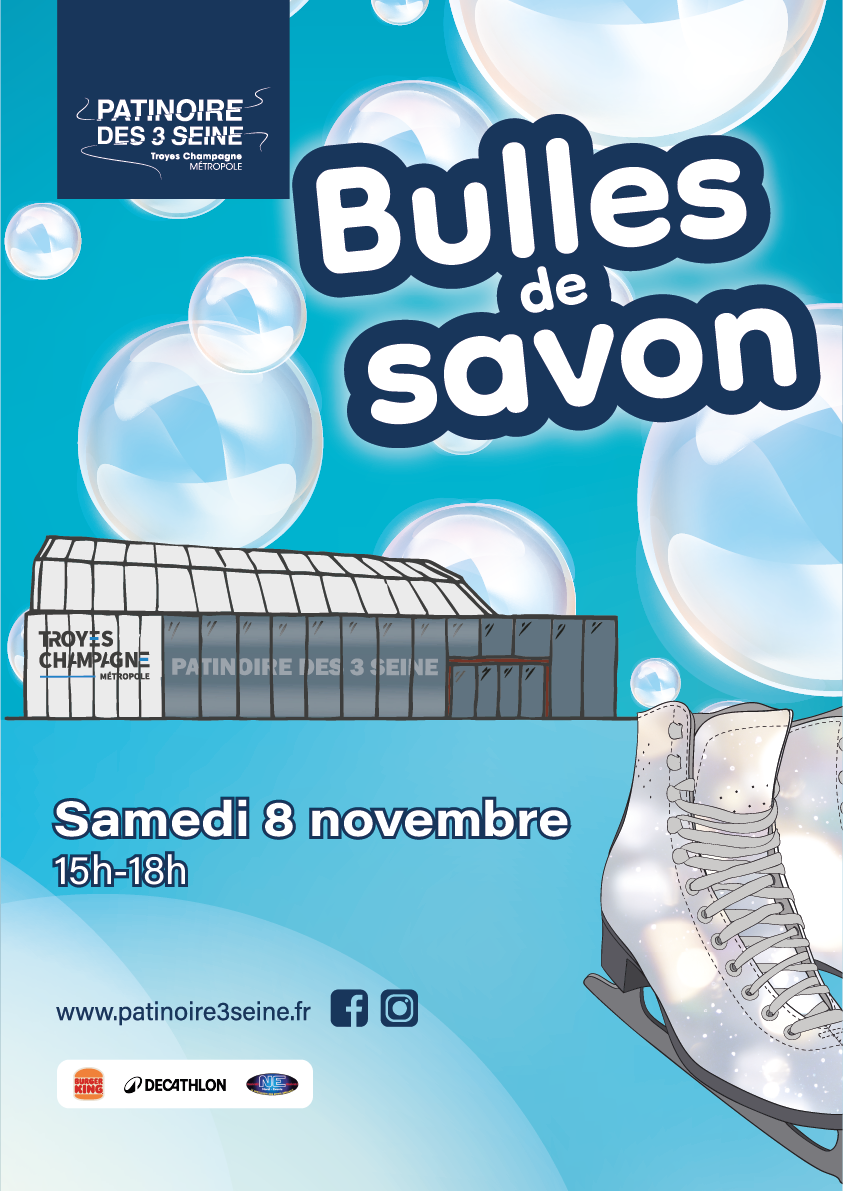 Bulles de savon à la patinoire - affiche