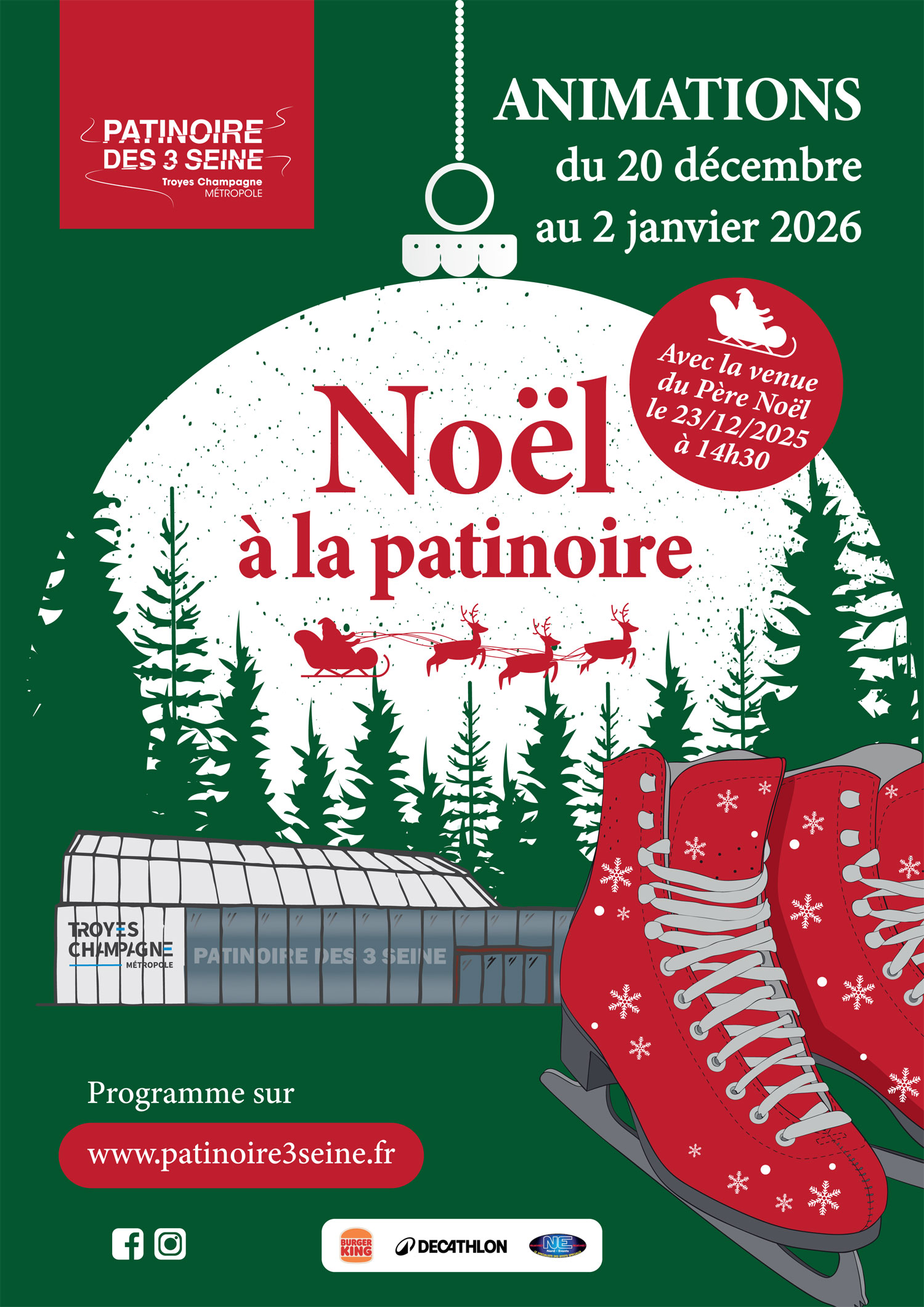 Affiche Noël à la patinoire