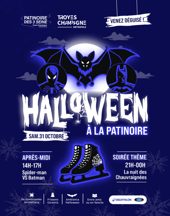 Affiche Halloween à la patinoire